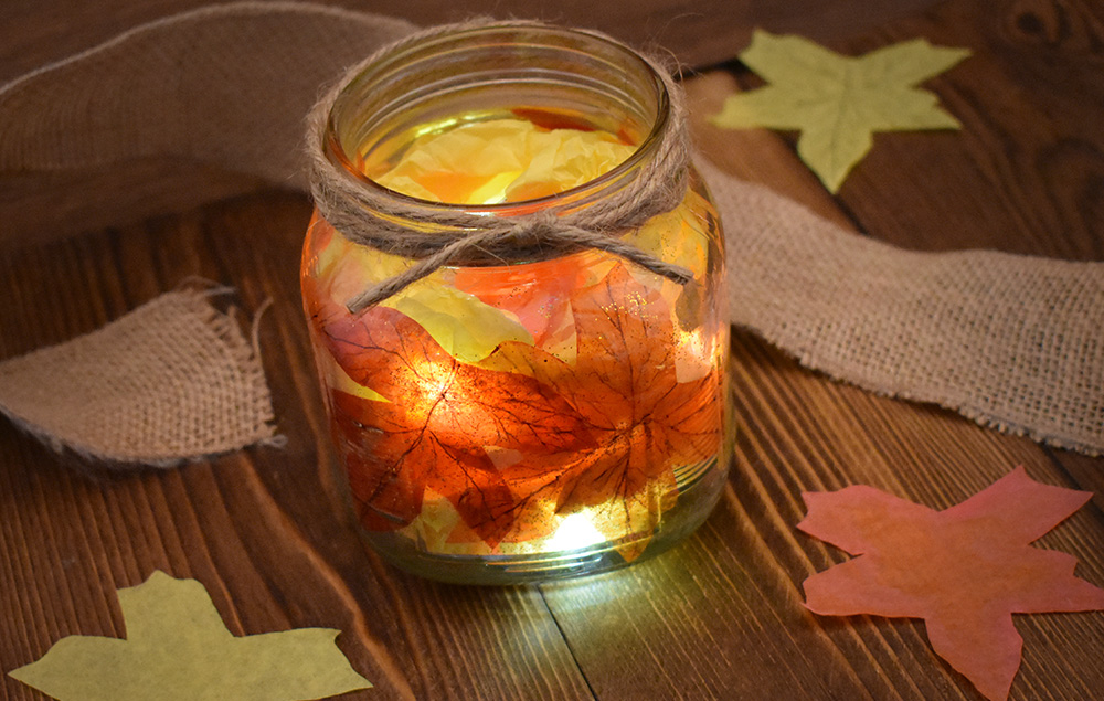 Leaf Jar Decor - DIY@DG